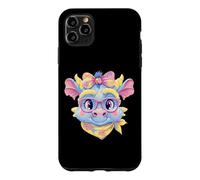 Custodia per iPhone 11 Pro Max Simpatico Blue Dragon Fantasy Ritratto Grafico Rosa Occhiali Bow
