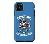 Custodia per iPhone 11 Pro Max Simpatico bulldog sciatore Trust I'm Good At This Design