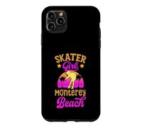 Custodia per iPhone 11 Pro Max Skater Girl Monterey Beach California Retro Skateboard