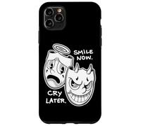 Custodia per iPhone 11 Pro Max Smile Now Cry Later Angelo Diavolo Felice Triste Vintage Cartone animato