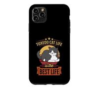 Custodia per iPhone 11 Pro Max Smoking Cat Life Is The Best Life Retro Vintage Style