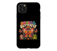 Custodia per iPhone 11 Pro Max Sociale Farfalla Hippie Fiore Potenza Pace Vibes Ragazze Felice