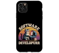 Custodia per iPhone 11 Pro Max Software Developurr Gatto che codifica il felino -