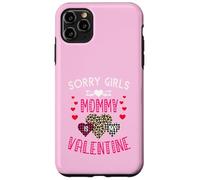 Custodia per iPhone 11 Pro Max Sorry Girls Mommy Is My Valentine Hearts leopardo e plaid