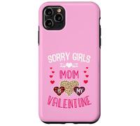 Custodia per iPhone 11 Pro Max Sorry Girls Mommy Is My Valentine Hearts leopardo e plaid