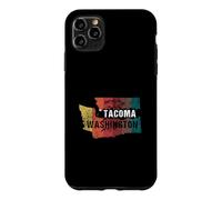 Custodia per iPhone 11 Pro Max Souvenir grafico originale con mappa dello stato di Tacoma Washington in stile retrò