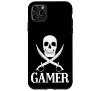 Custodia per iPhone 11 Pro Max Spade pirata del giocatore con l'attrezzatura di gioco del cranio per i giochi dei pirati
