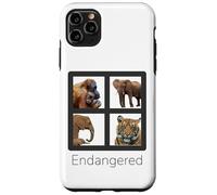 Custodia per iPhone 11 Pro Max Specie in pericolo di estinzione Orangutan Tiger Elefanti