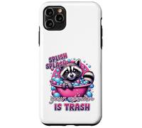 Custodia per iPhone 11 Pro Max Splish Splash La tua opinione è Trash Raccoon Bath