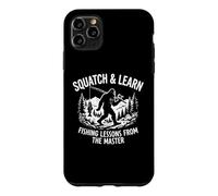 Custodia per iPhone 11 Pro Max Squatch & Learn - Pesca Bigfoot Dire Papà Scherzo Pesca