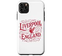 Custodia per iPhone 11 Pro Max Stampa vintage Liverpool Inghilterra Liverbird rossa