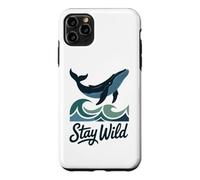 Custodia per iPhone 11 Pro Max Stay Wild Cute Blue Whale Amante Ocean Marine Life Waves