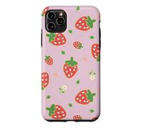 Custodia per iPhone 11 Pro Max Strawberry Floral Garden Cottagecore Aesthetic