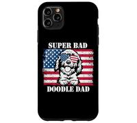 Custodia per iPhone 11 Pro Max Super Bad Doodle Papà doodle dorato labradoodle divertente cane papà