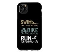 Custodia per iPhone 11 Pro Max Swim Bike Run Cooles - Bicicletta da triathlon