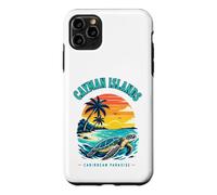 Custodia per iPhone 11 Pro Max T-shirt delle Isole Cayman Caraibi Paradise Sea Turtle Sunset