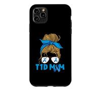 Custodia per iPhone 11 Pro Max T1D - Mese di sensibilizzazione al diabete, con nastro blu, per madre diabetica