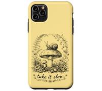 Custodia per iPhone 11 Pro Max Take It Slow Snail, Cottagecore - Maglietta con funghi