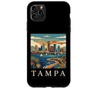 Custodia per iPhone 11 Pro Max Tampa Florida Retro Vintage Skyline Bay Waterfront Tramonto