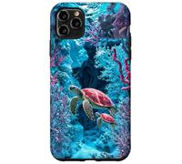 Custodia per iPhone 11 Pro Max Tartaruga marina barriera corallina amante dell'oceano Fauna marina