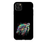 Custodia per iPhone 11 Pro Max Tartarughe del mondo Color Splash Paint Art