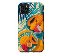 Custodia per iPhone 11 Pro Max Tavolo da frutta tropicale sotto ombre di palma