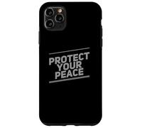 Custodia per iPhone 11 Pro Max Testo umoristico divertente per persone divertente proteggere la pace
