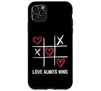 Custodia per iPhone 11 Pro Max Tic Tac Toe 3 di fila divertente San Valentino Love Wins