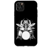 Custodia per iPhone 11 Pro Max Tiger Drummer Rock Wild Animal Suonare la batteria