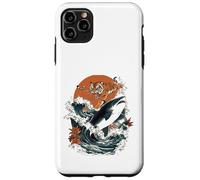 Custodia per iPhone 11 Pro Max Tigre feroce che cavalca lo squalo arte giapponese