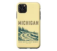 Custodia per iPhone 11 Pro Max Tipografia Vintage dei Grandi Laghi del Michigan