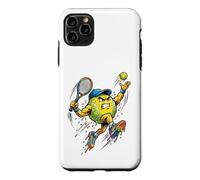 Custodia per iPhone 11 Pro Max Top Spin Tennis Ball Ice Cream Drip Rainbow Racket Colorful