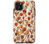 Custodia per iPhone 11 Pro Max Tulipano Arancione Floreale Marrone Tulipani Fiore Di Campo Su