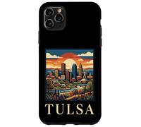 Custodia per iPhone 11 Pro Max Tulsa Oklahoma Retro Vintage Skyline Fiume Art Deco punto di riferimento