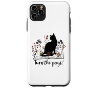 Custodia per iPhone 11 Pro Max Turn the Page Books & Cats Black Cat Women Floral Book Lover