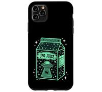 Custodia per iPhone 11 Pro Max UFO Juice Retro Cat Abduction Alien Space Milk Cosmos