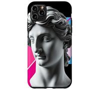 Custodia per iPhone 11 Pro Max Vaporwave Statua Testa Retro Geometrica Astratta Arte Elegante