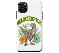 Custodia per iPhone 11 Pro Max Velociraptor Groovy Floreale Acquerello Boho Velociraptor