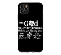 Custodia per iPhone 11 Pro Max Versetto Biblico: Dio Ama il Mondo con Fede