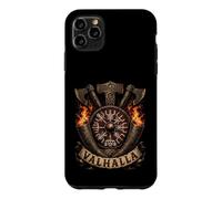 Custodia per iPhone 11 Pro Max Viking Vegvisir Valhalla Norse Mythology - Urnes Style Fire