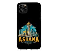 Custodia per iPhone 11 Pro Max Vintage Astana Kazakistan Viaggio Souvenir Landmark Gift