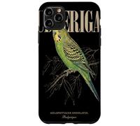 Custodia per iPhone 11 Pro Max Vintage Budgerigar Bird Watching Arte Natura Amore Uccelli