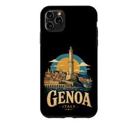 Custodia per iPhone 11 Pro Max Vintage Genova Italia Viaggio Souvenir Landmark Gift