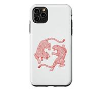 Custodia per iPhone 11 Pro Max Vintage leopardo grande gatto inciso retrò giungla selvaggia
