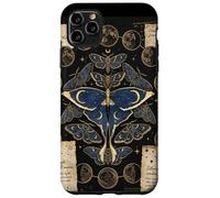Custodia per iPhone 11 Pro Max Vintage Luna Moth Fase Lunare Celeste Occulto