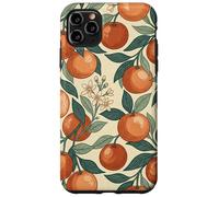 Custodia per iPhone 11 Pro Max Vintage Orange Fruit and Blossom Botanical Pattern
