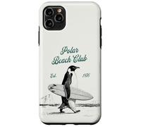 Custodia per iPhone 11 Pro Max Vintage Polar Beach-Club Pinguino Surfer