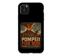 Custodia per iPhone 11 Pro Max Vintage Pompei Fun Run Antico Roma Vulcano Eruzione Umorismo
