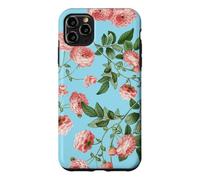 Custodia per iPhone 11 Pro Max Vintage Rosa Rosa Rose Su Un Uovo Di Robin Sfondo Blu