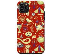 Custodia per iPhone 11 Pro Max Vintage Witchy Halloween Pattern Boho Spooky Tarocchi Design
